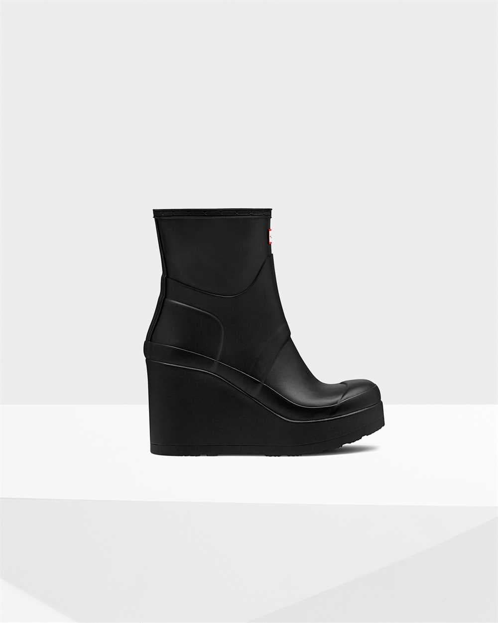 Hunter Women's Original Short Wellington Boots Mid Wedge Sole