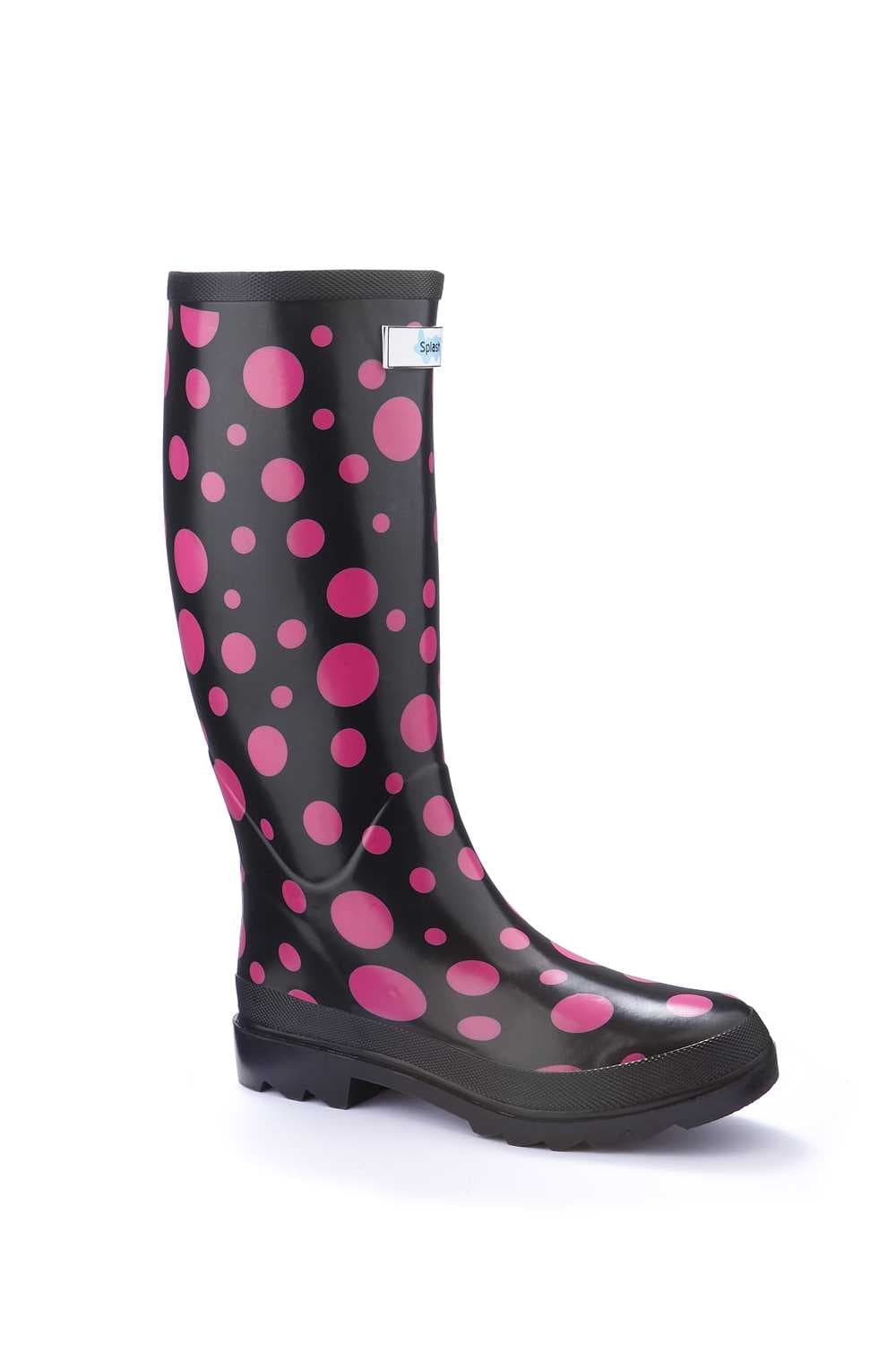 Miss Outgoing Pink Bubbles Splash Wellies