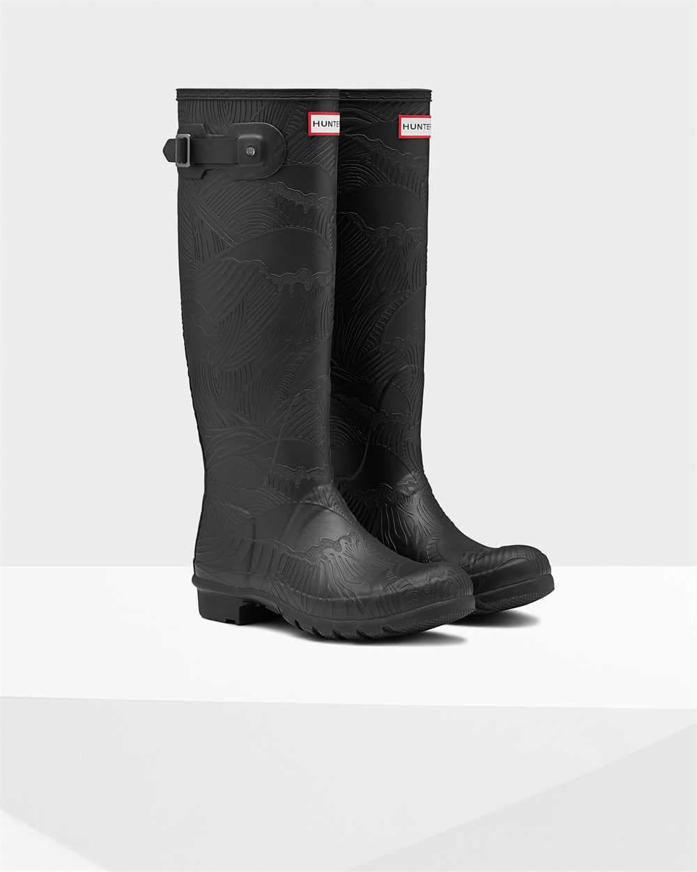 Hunter Women's Original Tall Wave Texture Wellington Boots