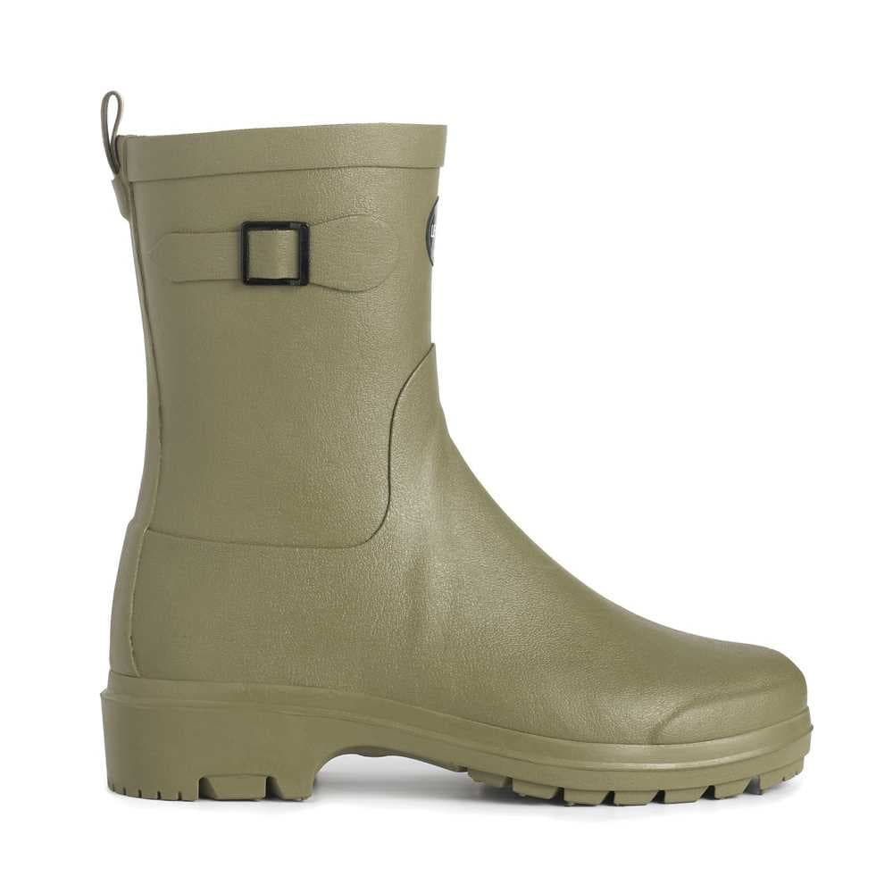 Le Chameau Rubber Ankle Boot with decorative buckle and leather effect finish